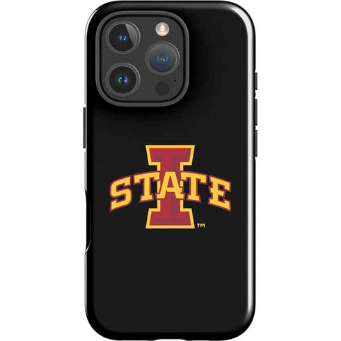 Iowa State University Primary Logo Black iPhone 16 Pro Impact Case